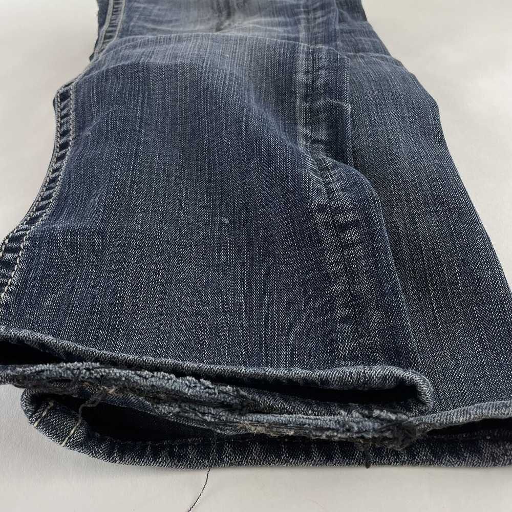 Distressed Salvage Buckle Men's Mayhem Straight Stretch Blue Jeans Size 31R x 28 - Picture 3 of 12